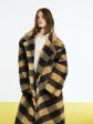 Double Breasted Plaid Faux Fur Coat For Discount