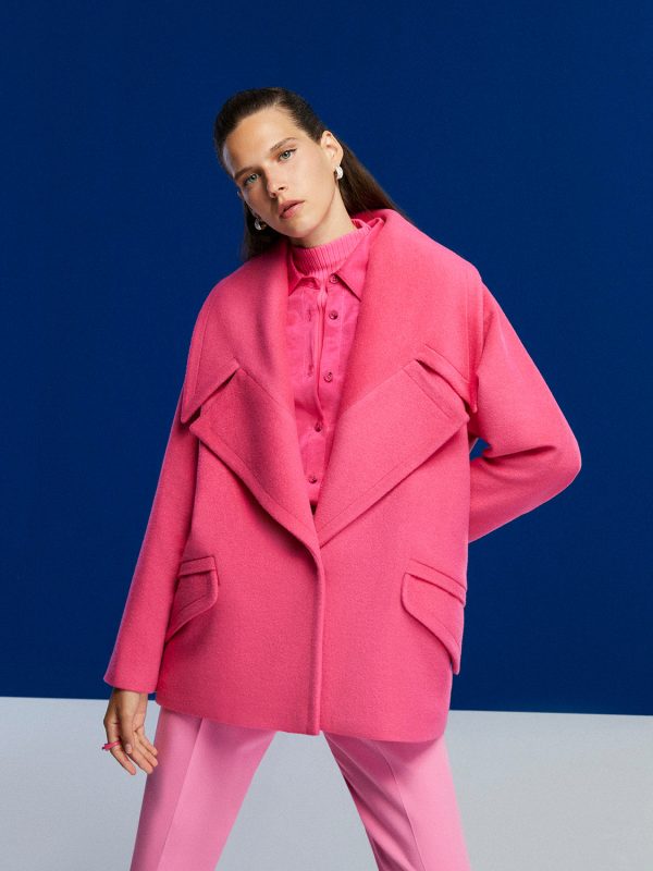 Wide Lapel Collar Coat Online