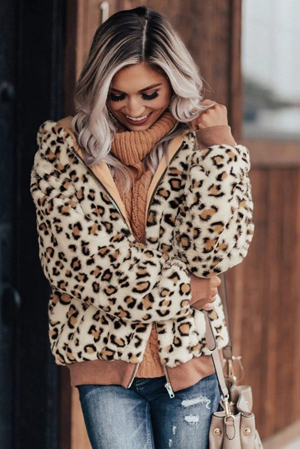 Cozy Plush Leopard Jacket Online