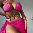 New Solid Color Diamond-Encrusted Bikini Split Swimsuit Sexy Women s B Supply