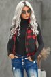 Buffalo Plaid Splicing Pocket Zipper Hooded Vest Coat For Discount