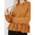 Camel Frill Hoodie For Cheap