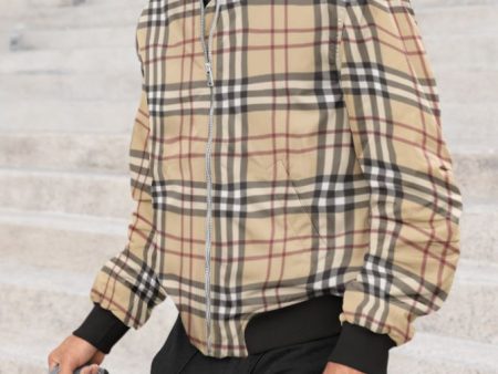 Burberry Old Branded Pattern Bomber Jacket Online Sale