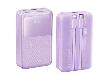 REMAX RPP-21 20000mAh Crystal Series With 2Fast Charging Cables Power Bank Purple (01020308PP) on Sale